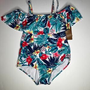 Wantdo One Piece Off Shoulder Girls Swimsuit New 12